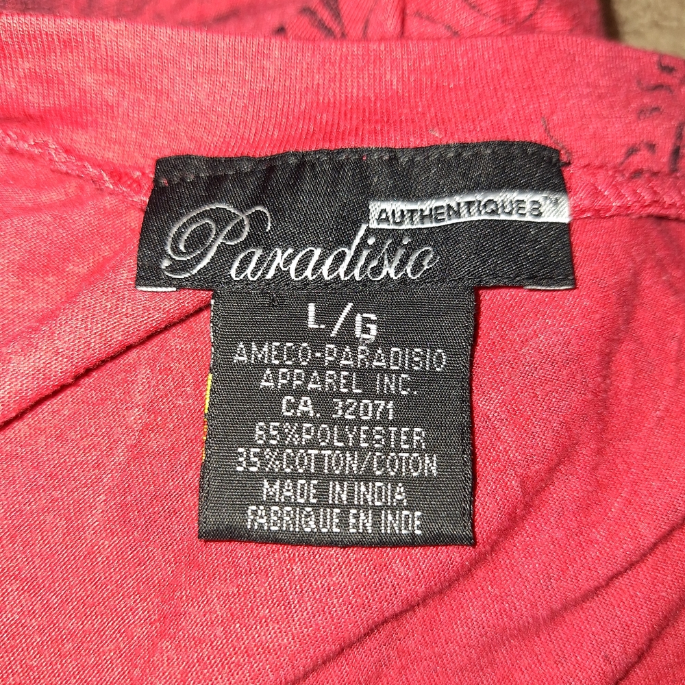 Chic Red V-Neck Rhinestone Y2K Blouse Large - Picture 7 of 7